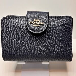 Coach Navy Blue Leather Women's Wallet